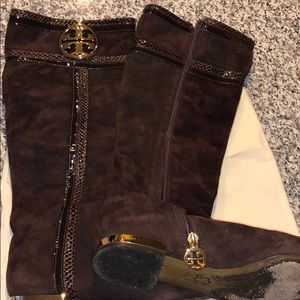 Tory Burch brown suede boots
